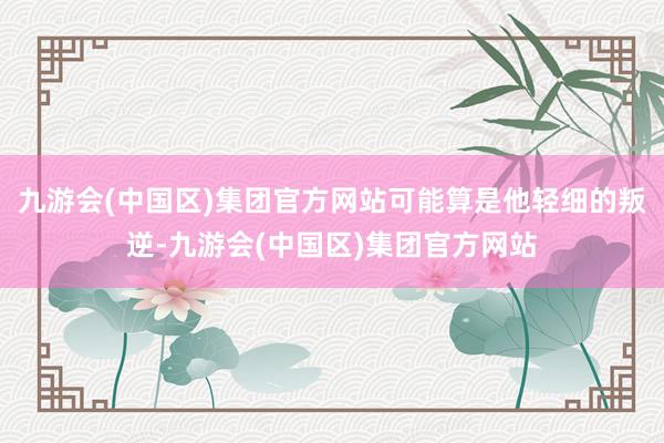 九游会(中国区)集团官方网站可能算是他轻细的叛逆-九游会(中国区)集团官方网站