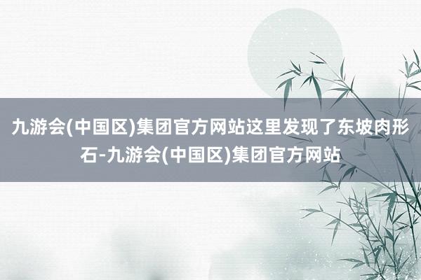 九游会(中国区)集团官方网站这里发现了东坡肉形石-九游会(中